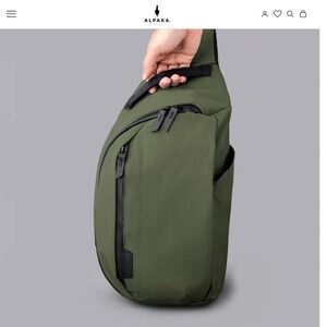 ALPAKA Metro Crossbody Bag Olive Green Water Resistant Padded Tablet Pocket
